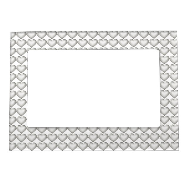 Silver Glass Hearts Magnetic Picture Frame (Front)