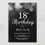 Silver Glitter 18th Birthday Invitation Card<br><div class="desc">Silver Glitter 18th Birthday Invitation Card. Adult Birthday. Silver Glitter Bokeh Background. 16th 18th 21st 30th 40th 50th 60th 70th 80th 90th 100th. Any Age. For further customization,  please click the "Customize it" button and use our design tool to modify this template.</div>