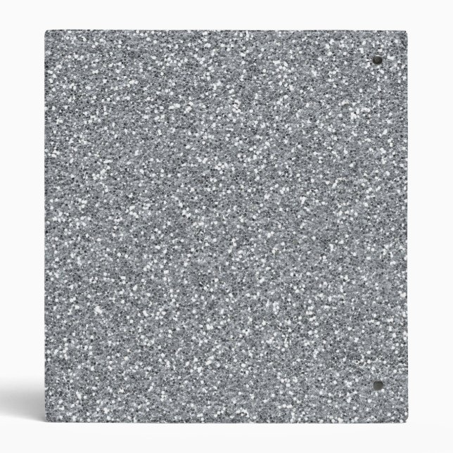 Silver Glitter 3 Ring Binder (Back)