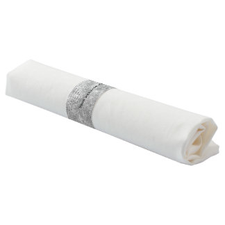 Silver Glitter Add Your Own Text Napkin Bands