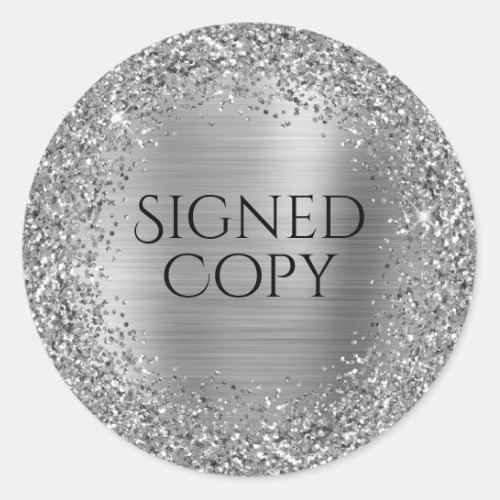 Silver Glitter and Foil Author Signed Copy Classic Round Sticker