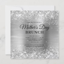 Silver Glitter and Foil Mother's Day Brunch Invitation