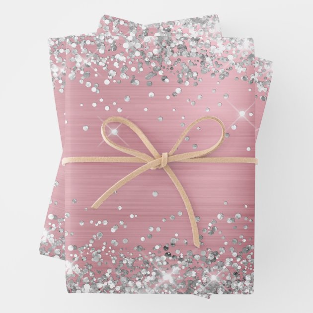 Pink and silver store wrapping paper