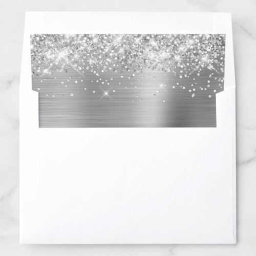 Silver Glitter and Ombre Foil Envelope Liner