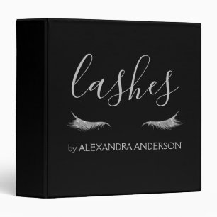 Silver Glitter and Sparkle Eyelash Extension 3 Ring Binder