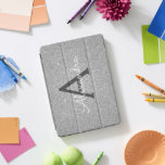 Silver Glitter and Sparkle Monogram iPad Pro Cover<br><div class="desc">Silver Faux Glitter and Sparkle Elegant Monogram Case. This case can be customized to include your initial and first name.</div>