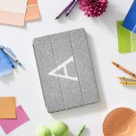 Silver Glitter and Sparkle Monogram iPad Pro Cover<br><div class="desc">Silver Faux Glitter and Sparkle Elegant Monogram Case. This case can be customized to include your initial and first name.</div>