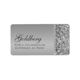 Silver Glitter Bat Mitzvah Label