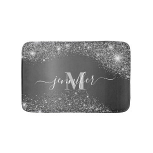 Silver Glitter Bath Mat
