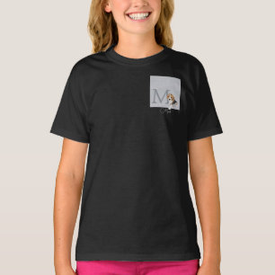 Silver Glitter Beagle Dog Lover Custom Name Girls T-Shirt
