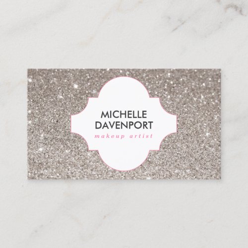 SILVER GLITTER BEAUTY, MAKEUP ARTIST, SALON BUSINESS CARD TEMPLATE