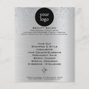 Silver Glitter Beauty Salon Flyer