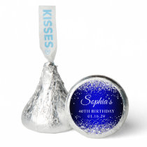 Silver Glitter Black Blue Ombre 40th Birthday Hershey®'s Kisses®