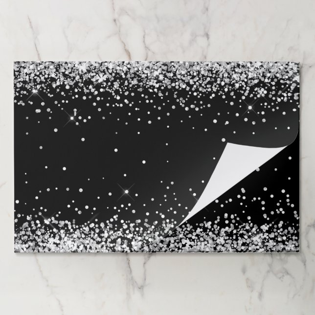 Silver Glitter Black Paper Pad (Folded)