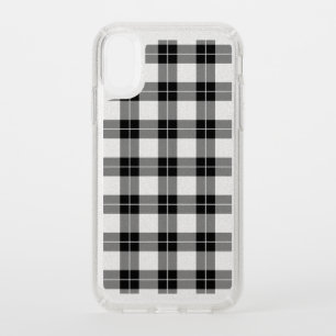 Silver Glitter Black Plaid Pattern Speck iPhone XR Case