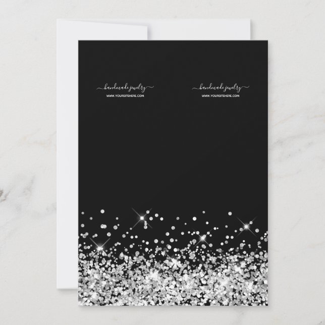 Silver Glitter Black Uncut Necklace Display Cards (Front)