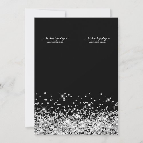 Silver Glitter Black Uncut Necklace Display Cards