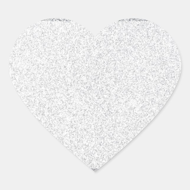 Silver glitter blank template heart sticker (Front)