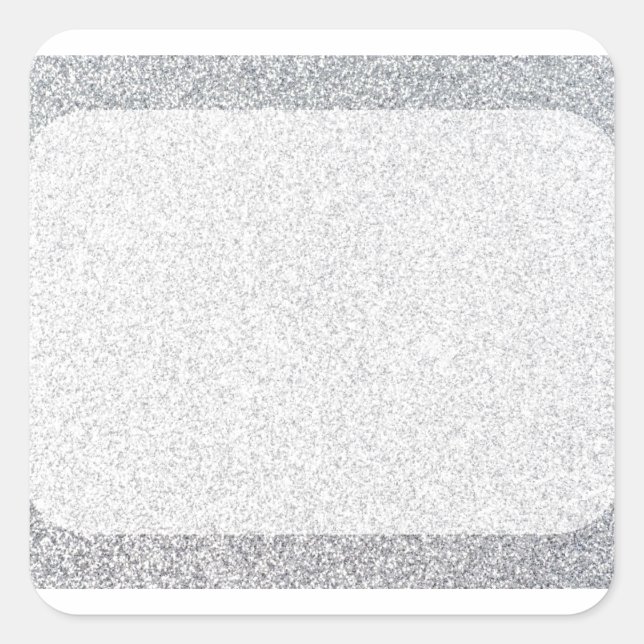 Silver glitter blank template square sticker (Front)