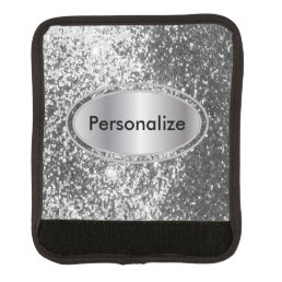 Silver Glitter Bling - Personalize Luggage Handle Wrap