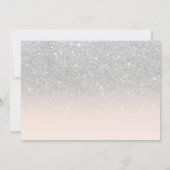 Silver glitter blush pink ombre photo Sweet 16 Invitation (Back)