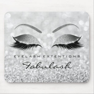 Silver Glitter Branding Beauty Studio Lashes Gray Mouse Pad