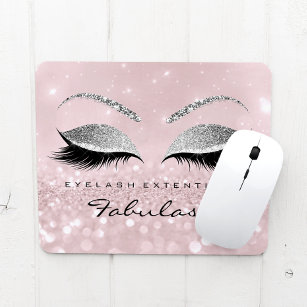 Silver Glitter Branding Beauty Studio Lashes Pink Mouse Pad