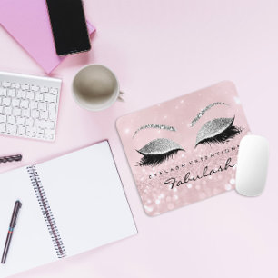 Silver Glitter Branding Beauty Studio Lashes Pink Mouse Pad