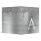 Silver Glitter Brushed Metal Monogram Name