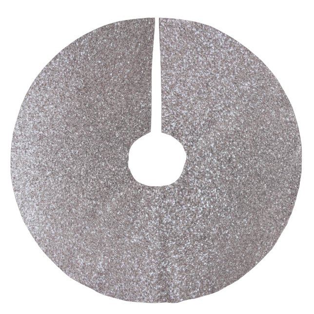 Silver glitter brushed polyester tree skirt (Front)