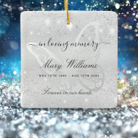 Silver glitter butterfly memorial