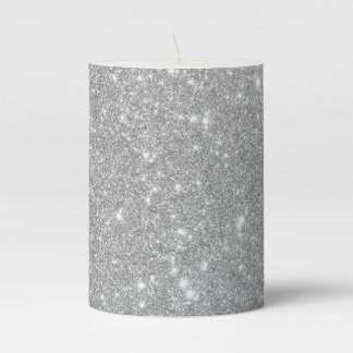 Silver Glitter Candle