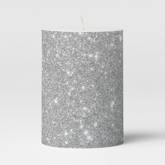 Silver Glitter Candle (Front)