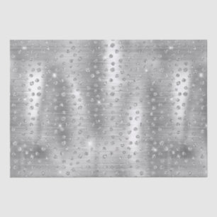 Silver Glitter Cheetah Spots Metallic Animal Tissue Paper