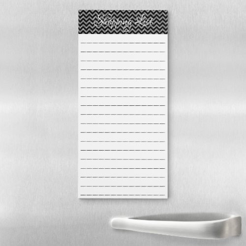 Silver Glitter Chevron Magnetic Notepad