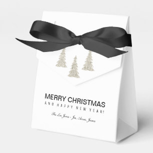 Silver Glitter Christmas Favor Boxes