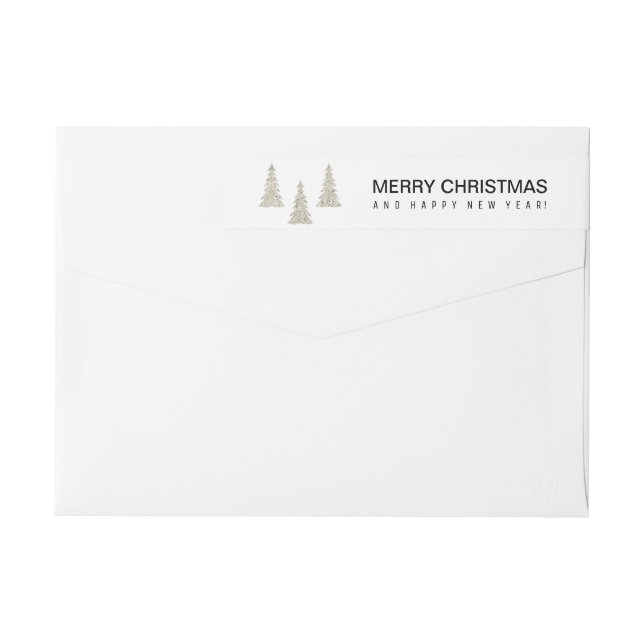 Silver Glitter Christmas Wrap Around Label (Back)