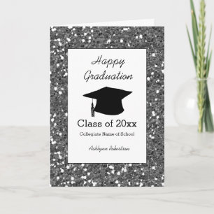 Silver Glitter Class of 2025 Graduation Card