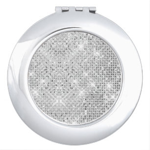 Silver Glitter compact mirror