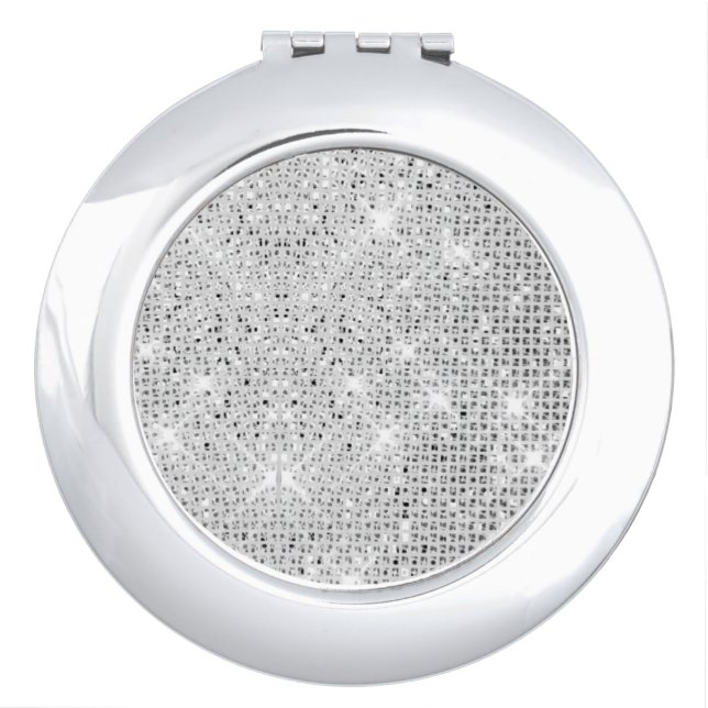 Silver Glitter compact mirror (Front)