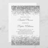 Silver Glitter Confetti Bridal Shower Invitation (Front/Back)