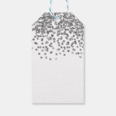 Silver Glitter Confetti Party Tags (Back)