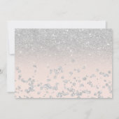 Silver glitter confetti photo blush Quinceanera Invitation (Back)