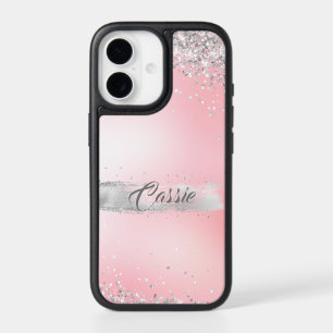 Silver Glitter Confetti Pink Glow iPhone 17 Case