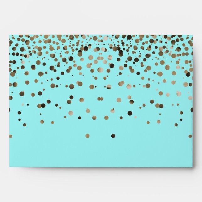 Silver Glitter Confetti Sparkles blue Envelope (Front)