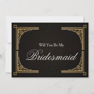 Silver Glitter Confetti Will you be my Bridesmaid Invitation