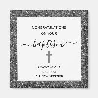 Silver Glitter Congratulations ADULT BAPTISM