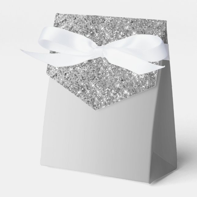 Silver Glitter Create Your Own Favor Box (Front Side)