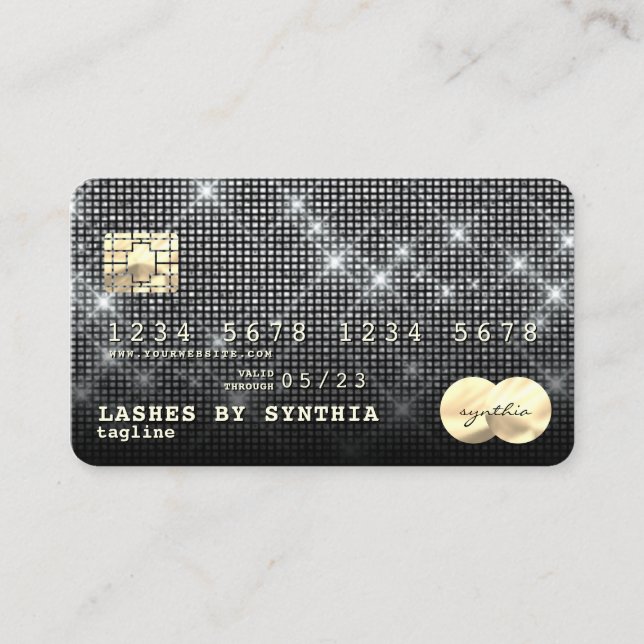 Silver Glitter Credit Card Style modern (Front)