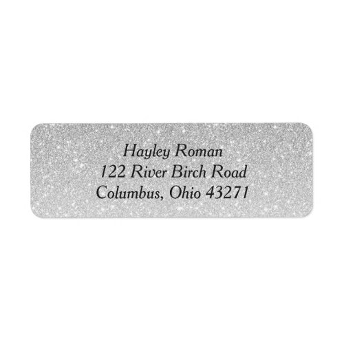 Silver Glitter Custom Address Label
